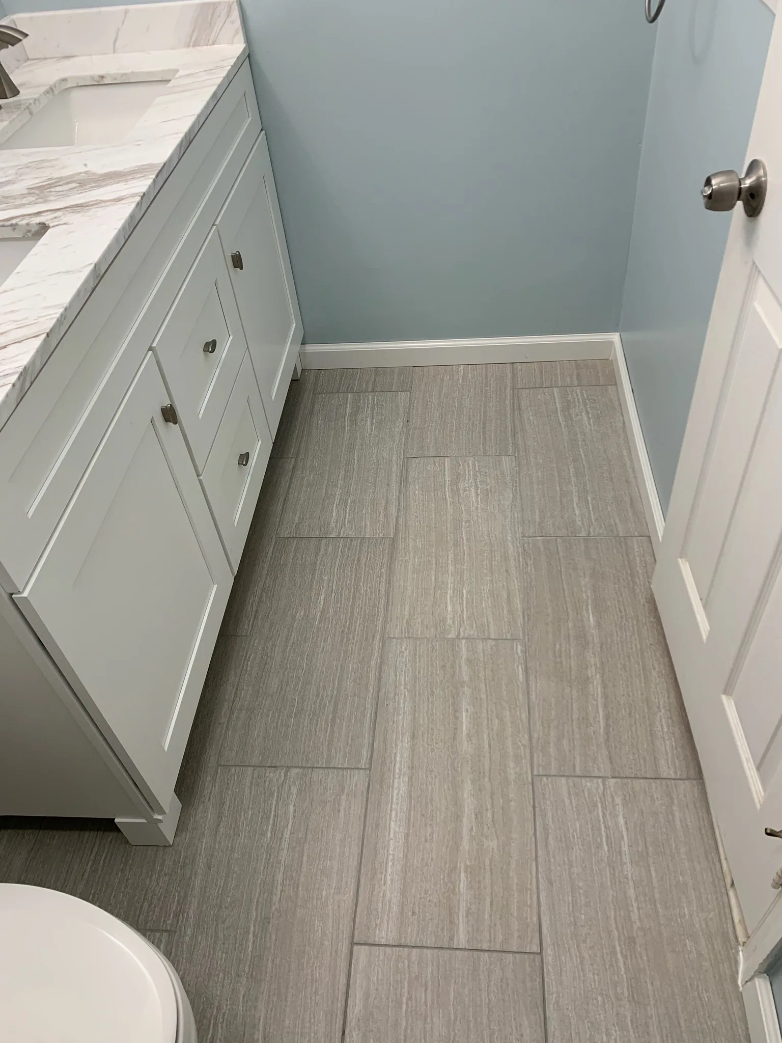 Completed bathroom remodeling project