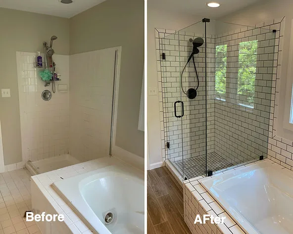 Bathroom before and after remodeling