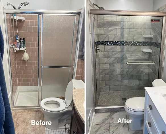 Bathroom before and after remodeling