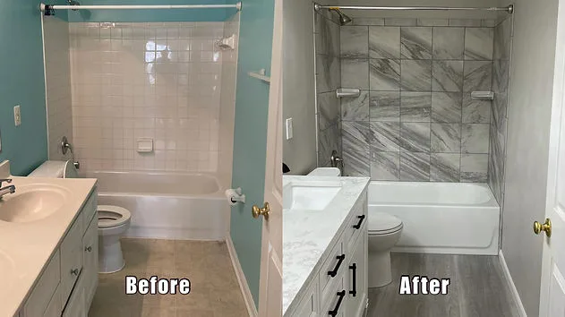 Bathroom before and after remodeling