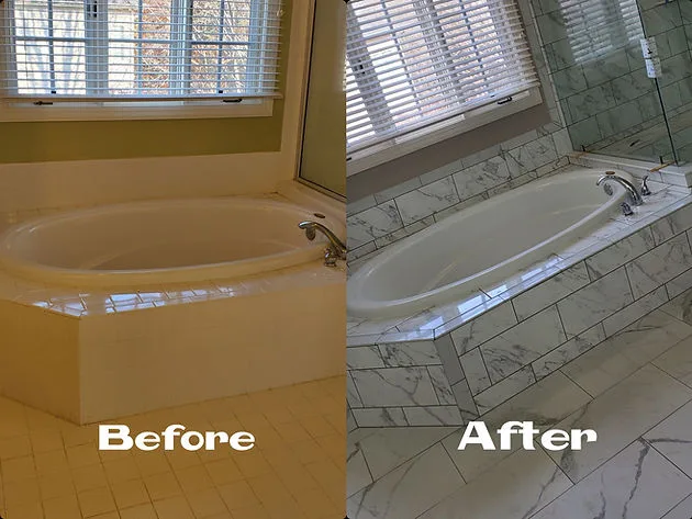 Bathroom before and after remodeling