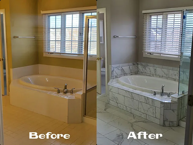 Bathroom before and after remodeling