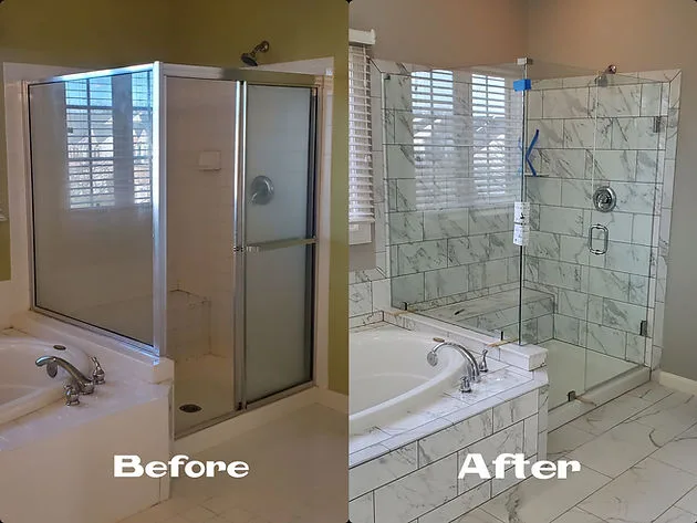 Bathroom before and after remodeling