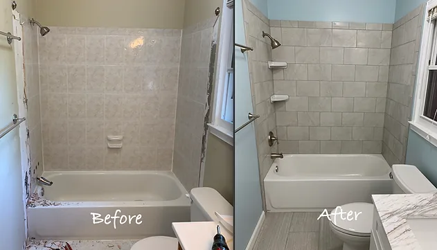 Bathroom before and after remodeling