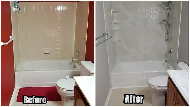 Bathroom before and after remodeling