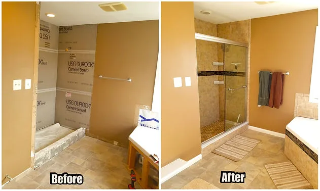 Bathroom before and after remodeling