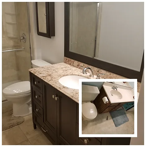 Bathroom before and after remodeling