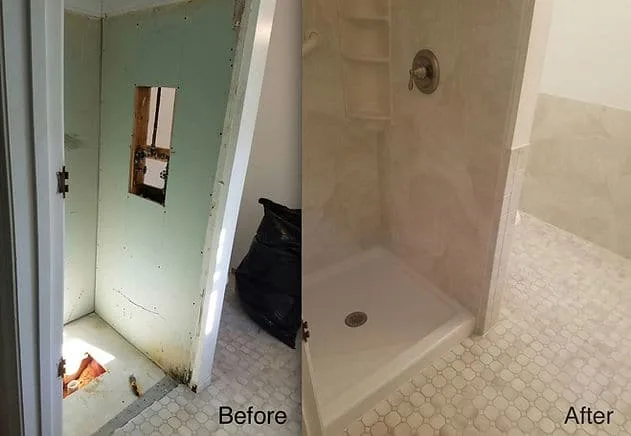 Bathroom before and after remodeling