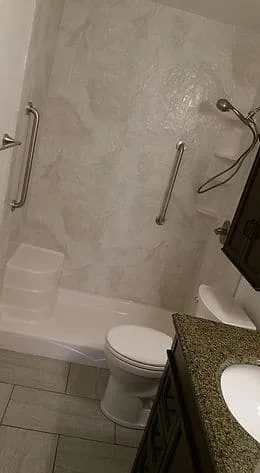 Bathroom before and after remodeling