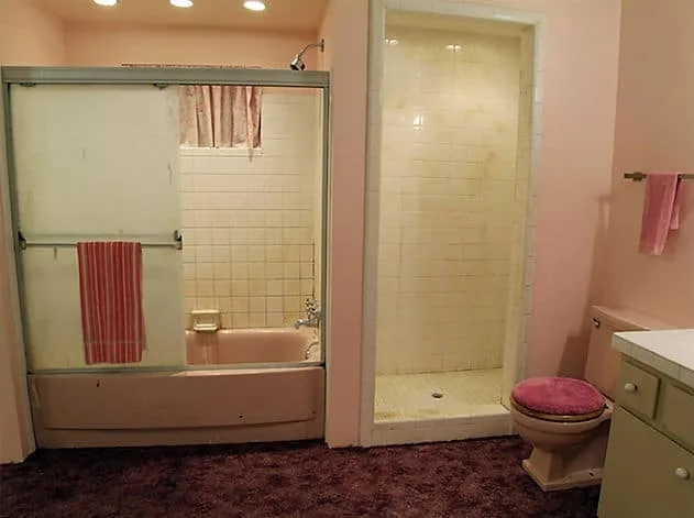 Bathroom before and after remodeling