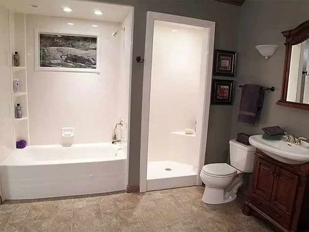 Bathroom before and after remodeling